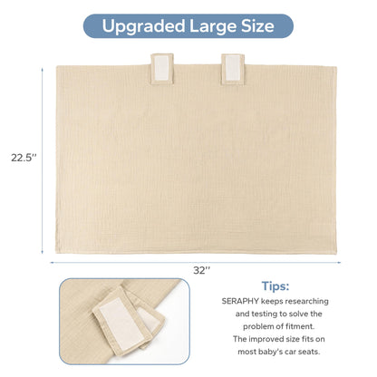 SERAPHY 100% Muslin Cotton Car Seat Covers for Babies, Universal Baby Car Seat Cover, Breathable Muslin Carseat Cover Canopies for Boys and Girls, Soft Infant Car Seat Cover for Summer — Rabbits