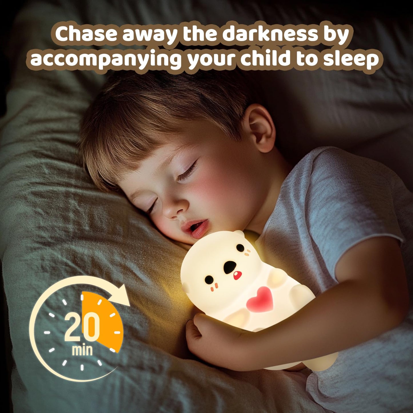 Huggwaii Squishy Axolotl Night Light for Kids – Dimmable Silicone Axolotl Lamp, 2025 Upgraded Baby Night Light, Rechargeable, 20H Battery Life, Sleep Aid Gift for Toddlers, Girls&Room Decor