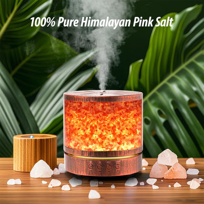 Essential Oil Diffuser Aromatherapy Diffuser - Himalayan Pink Salt Crystal Diffusers for Essential Oils with 7 Color Lights 2 Mist Mode, Reduce Noise Design for Baby Room, Yellow