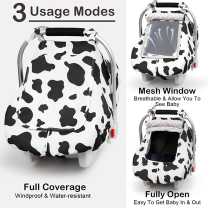 Unicorn Castle Baby Car Seat Cover Infant Car Seat Covers for Babies Breathable Car Seat Canopy Mesh Window Carseat Cover for Four Seasons Newborn