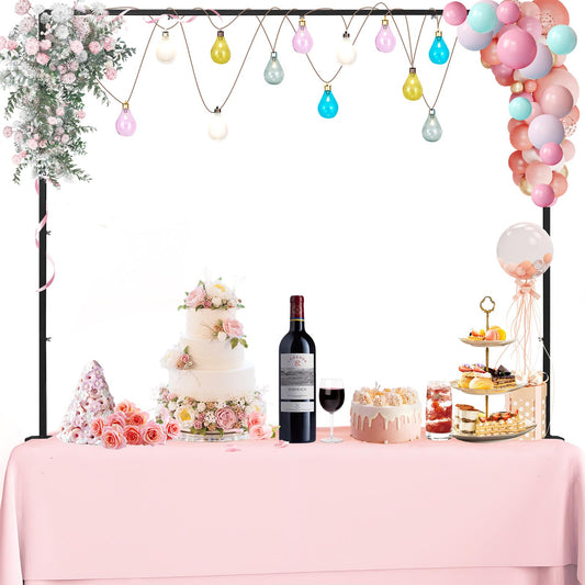 Over The Table Rod Stand with Clamps,Black 33"-100" Adjustable Table Top Frame Backdrop Stand Table Balloon Stand for Wedding Halloween Birthday Party Birthday Christmas Baby Shower Decor