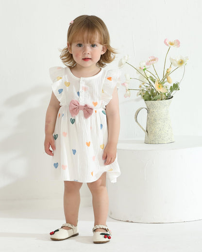 Newborn Baby Girl Clothes Cotton Linen Dresses Infant Casual Sundress Playwear Summer Toddler Girl White Dress