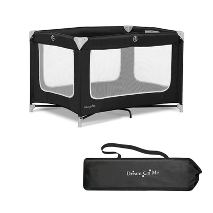 Dream On Me Zodiak Portable Playard in Navy, Lightweight, Packable and Easy Setup Baby Playard, Breathable Mesh Sides and Soft Fabric - Comes with a Removable Padded Mat