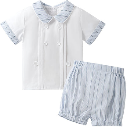 Booulfi Baby Boy Toddler Summer Clothes Wedding Birthday Outfits Suit for Boys T-Shirt and Shorts Set