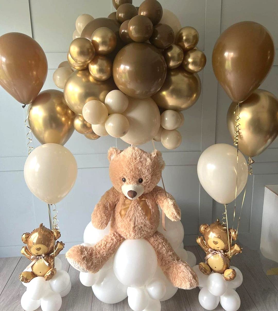 Sage Green Gold White Party Balloons, 50Pcs Sage Green and Gold Confetti Party Balloons For Birthday Baby Shower Engagement Wedding Anniversary Party Decorations