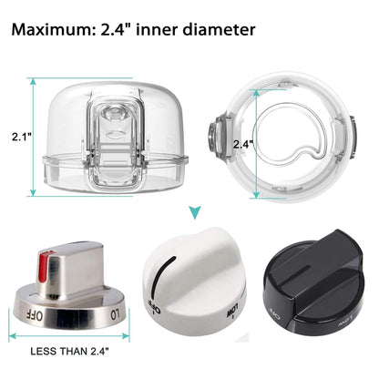 Mom's Choice Gold Awards Winner - Stove Knob Covers for Child Safety (5 + 1 Pack) Double-Key Design and Upgraded Universal Size Gas Knob Covers Clear View Childproof Oven Knob Covers for Kids and Pets