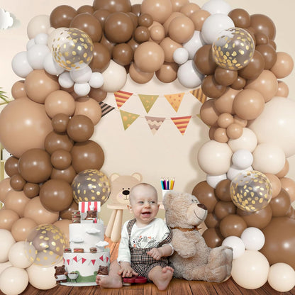 Ouddy Life 157 Pcs Boho Dusty Pink Balloons Arch Garland Kit, Blush Neutral Pink Sand White Metallic Gold Different Size Balloon for Girls Baby Shower Birthday Wedding Gender Reveal Party Decorations