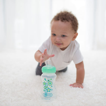 Dr. Brown’s Anti-Colic Options+ Wide-Neck Sippy Bottle Starter Kit, 9oz/270mL, with Level 3 Medium-Fast Flow Nipple and Soft 100% Silicone Sippy Spout, Pink, BPA Free, 6m+