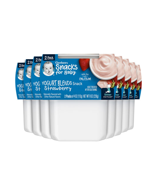 Gerber Baby Food, Yogurt Blends Snack, Banana, 2nd Foods, Baby Snacks, Baby Yogurt, Baby Food Stage 2, No Artificial Flavors or Sweeteners, No Preservatives, 4 oz Tubs (Pack of 2)