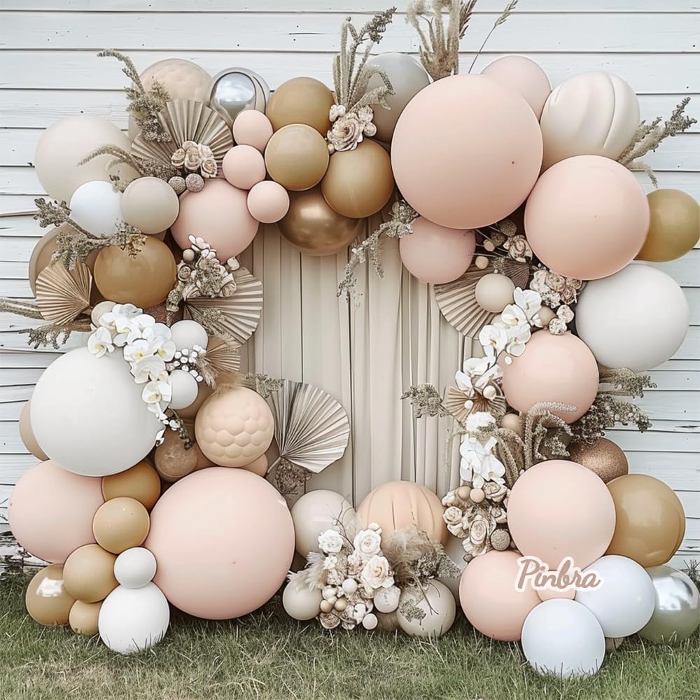 Double Stuffed Nude Balloon Garalnd Blush Beige Balloons Cream Brown Balloon Arch Kit Different Sizes Ivory Latex Balloons For Neutral Baby Shower Gender Reveal Birthday Boho Party Decorations