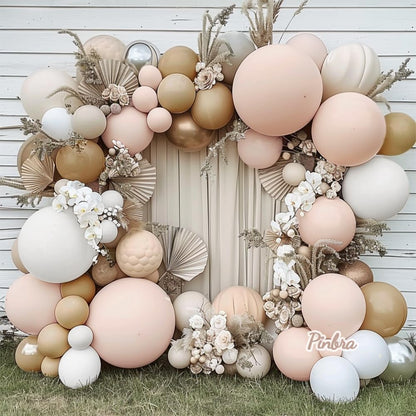Double Stuffed Nude Balloon Garalnd Blush Beige Balloons Cream Brown Balloon Arch Kit Different Sizes Ivory Latex Balloons For Neutral Baby Shower Gender Reveal Birthday Boho Party Decorations