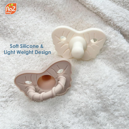 RaZbaby RaZzies Pacifier 3-Pack for Newborns &Infants 0m+ - Natural Nipple Shaped BPA Free Medical Grade Silicone - Nose Contoured Design - Lightweight, & Durable 1 Piece Design (Variety, 3-Pack)