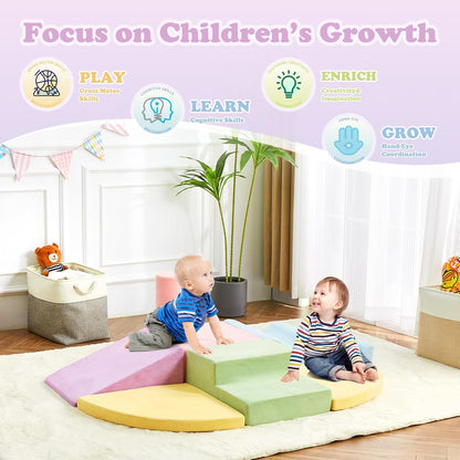 Climbing Toys for Toddlers, Toddler Climbing Toys Indoor, 7-Piece Soft Foam Climbing Blocks Set, Toddler Playtime Corner Climber Indoor Foam Play Gym for Climbing Crawling and Sliding