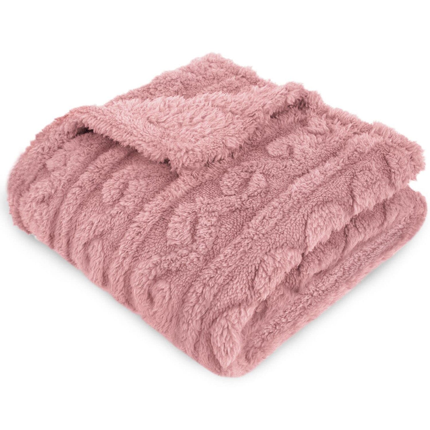 HOMRITAR Baby Blanket for Girls Toddlers 3D Fleece Fluffy Fuzzy Blanket for Baby, Soft Warm Cozy Fleece Blanket, Infant or Newborn Receiving Blanket 330GSM (30 x 40 Inch, Pink)