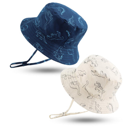 JANGANNSA Dinosaur Baby Boys Sun Hat Cotton Toddler Girls Bucket Hats Summer Sun Protect Cap for Kids