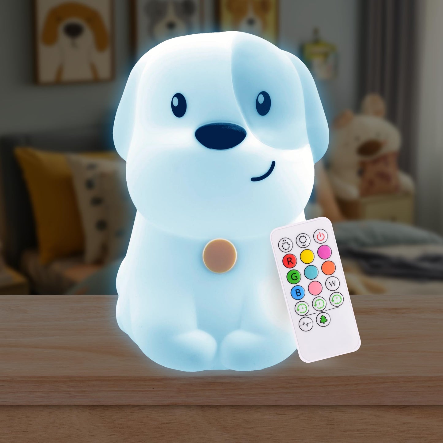 Lumipets Remote Control Silicone Night Light for Kids - Pig Design with 9 Soft Colors & Sleep Timer - Rechargeable, Battery-Operated Lamp for Bedroom | Baby Nursery, Toddler, Girls, Boys