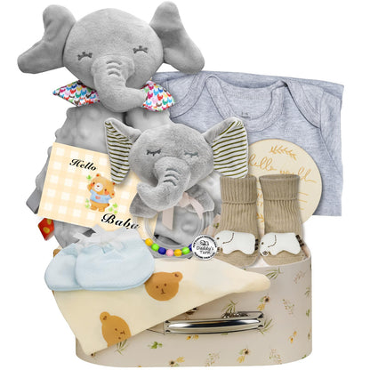 Baby Boy Gifts for Baby Shower, 10Pcs Newborn Baby Shower Boy Gift, Premium & Exquisite Welcome Baby Gift Basket Set Baby Boy Shower Gifts, Baby Boy Gift Basket Set & Baby Boy Gifts Set