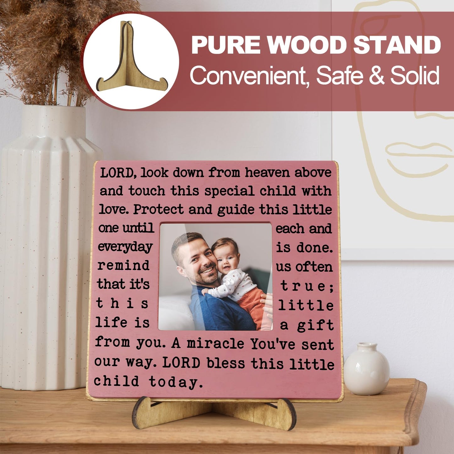 THYGIFTREE New Mom Gifts for Women After Birth, Pregnant Mom Gifts for New Mom, First Mothers Day, Pregnancy Gifts for First Time Moms, New Mom and Son Blue Picture Frame
