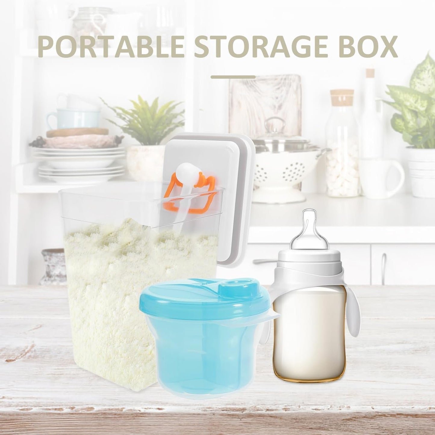 Healifty 3Pcs Box Snack Storage Container Milk Storage Container Portable Formula Dispenser Formula Holder Baby Formula Dispenser Formula Mixing Bottle Baby Holder Food Divider to Rotate