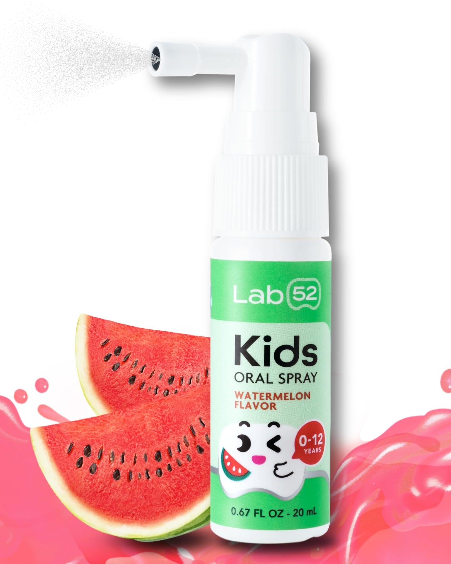 LAB52 Kids Oral Spray, Toddler Toothpaste Helper for Cavity Repair and Fresh Breath, Children Anticavity with Fluoride Free for Newborn to Preschoolers, Xylitol Vanilla Flavor
