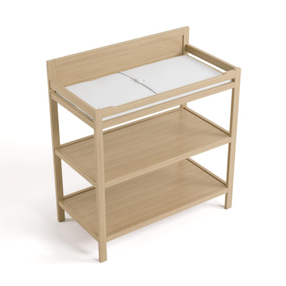 Storkcraft Alpine Changing Table (Black) – GREENGUARD Gold Certified Nursery Changing Table, Includes Water-Resistant Changing Pad, 2 Shelves for Nursery Storage and Organizing