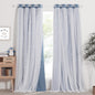 NICETOWN Nursery Curtains for Kids, Farmhouse Blackout Curtain Panels for Bedroom, Double Layer Star Hollow-Out Grommet Aesthetic Living Room Toddler Window Curtains, 2 Pcs, W52 x L84, Biscotti Beige