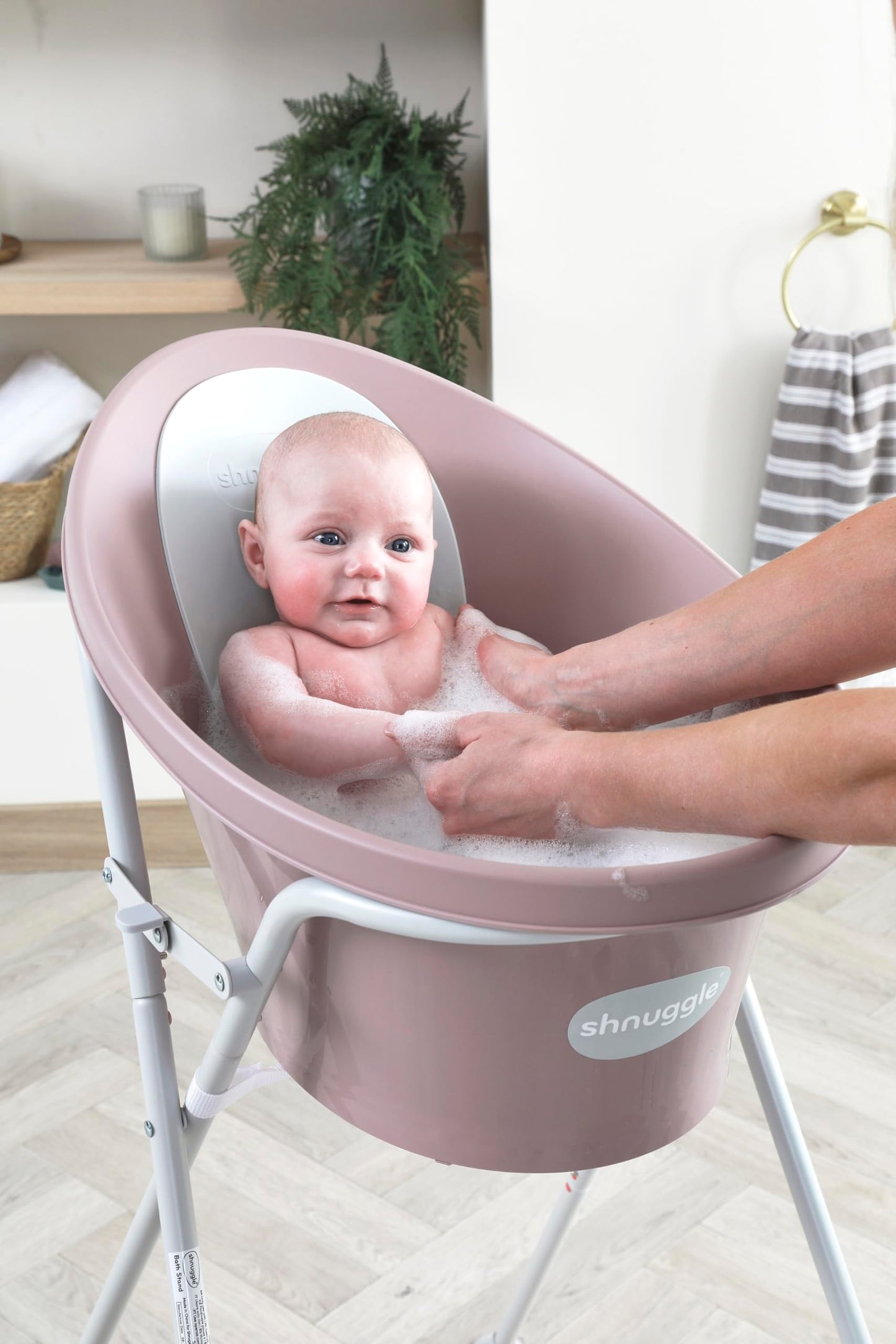 Newborn Baby Bath | Built in Support Bump and Soft Backrest | Suitable from Newborn | Bath Seat Support Includes Plug | Blossom Pink