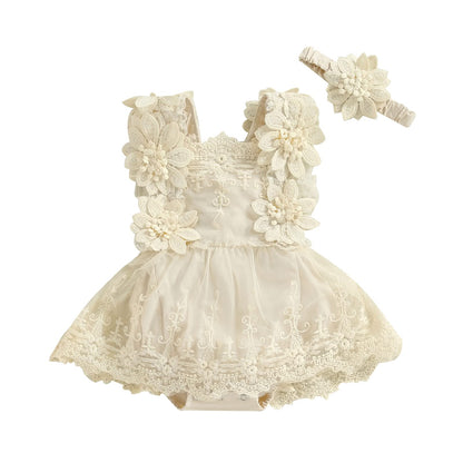 MERSARIPHY Newborn Baby Girl Boho Outfits Infant Lace Tulle Ruffle Bubble Romper Dress Jumpsuit Bodysuit Photoshoot Clothes