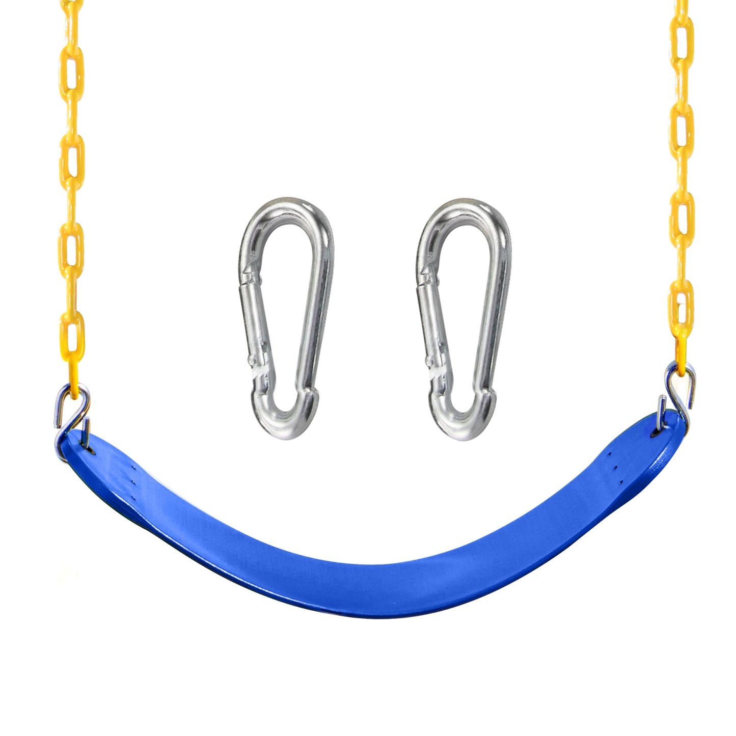 TURFEE Heavy Duty Swing Seat Pink Color with 66” Chain, Swing Set Accessories Replacement with Snap Hooks for Kids Outdoor Play Playground