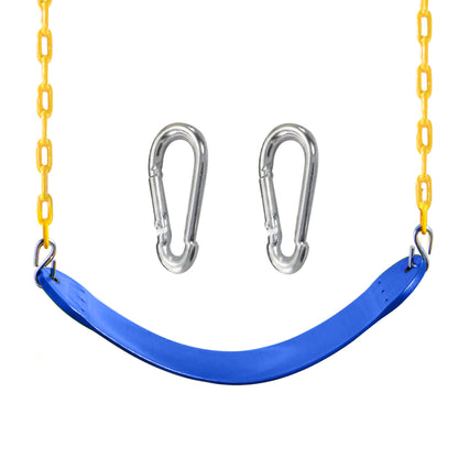 TURFEE Heavy Duty Swing Seat Pink Color with 66” Chain, Swing Set Accessories Replacement with Snap Hooks for Kids Outdoor Play Playground