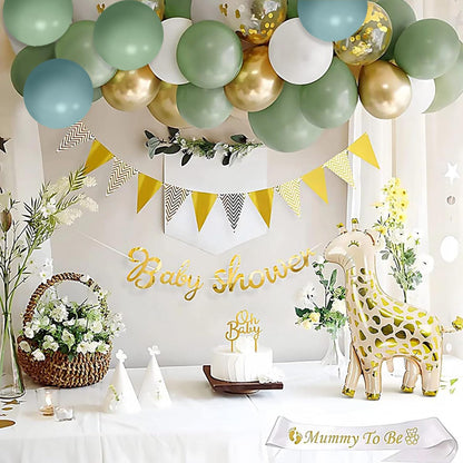 Dusty Green Blue Balloon Garland Arch Kit, Sage Green And Blue Balloon Arch Kit With Sand White Green Gold Balloons for Baby Shower Neutral Birthday Jungle Safari Wedding Birthday Party Decorations