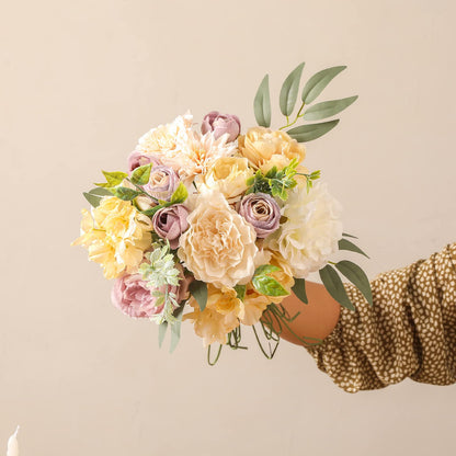 Artificial Flowers Combo for DIY Wedding Bouquets Combo Centerpieces Arrangements Party Bridal Baby Shower Home Decorations-Blush Pink