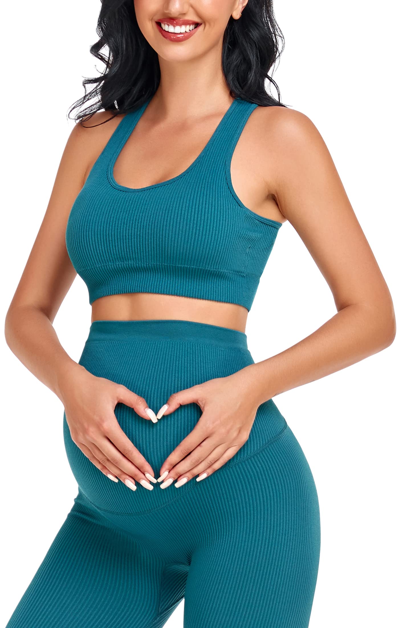 Women's Maternity 2 Piece Outfit Set - Bra & Shorts for Pregnancy - Yoga workout Lounge Wear Sets