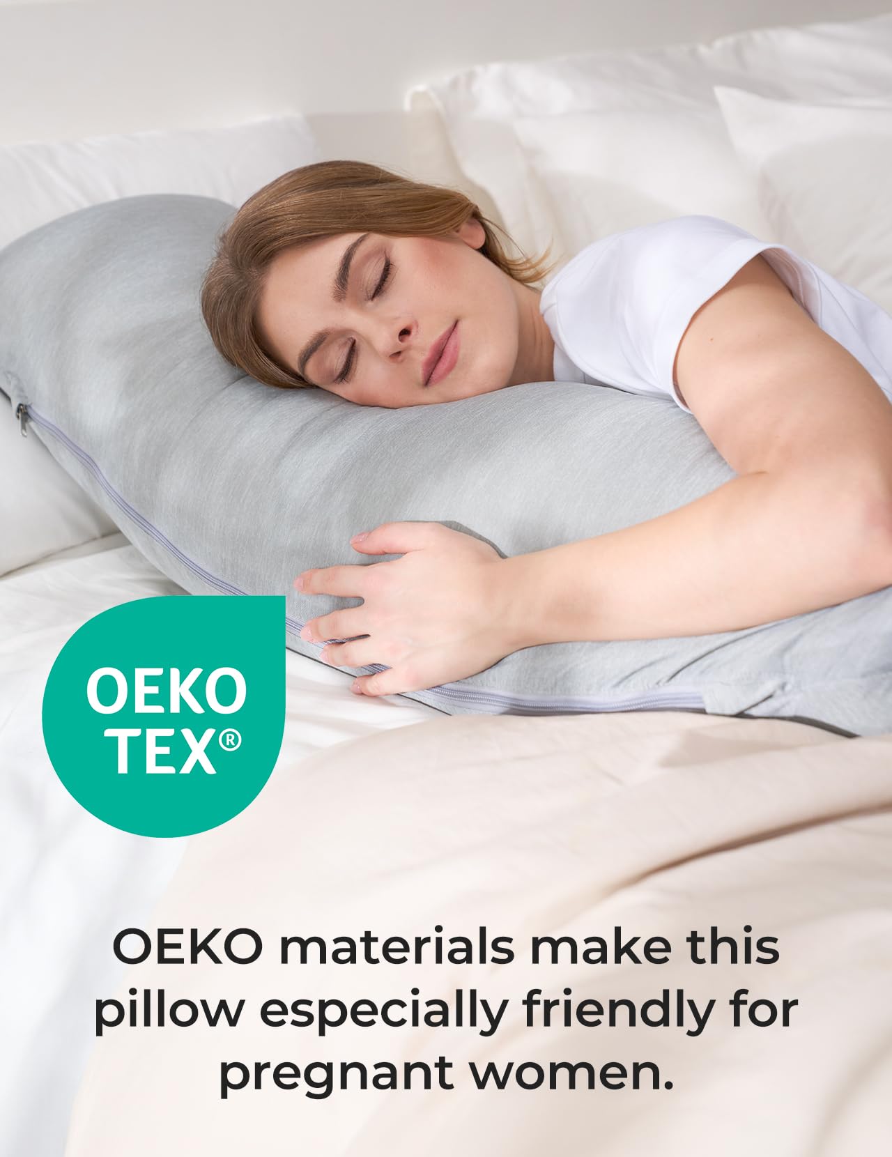 Momcozy Pregnancy Pillows for Side Sleeping, J Shaped Maternity Body Pillow for Pregnancy, Soft Pregnancy Pillow for Head Neck Belly Support, Blue