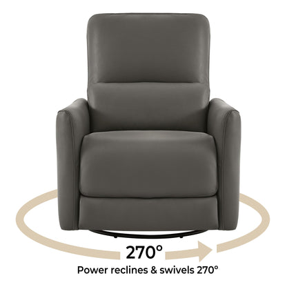 CHITA Power Recliner Chair Swivel Glider, FSC Certified Upholstered Living Room Nursery Reclining Sofa Chair with Lumbar Support, Linen