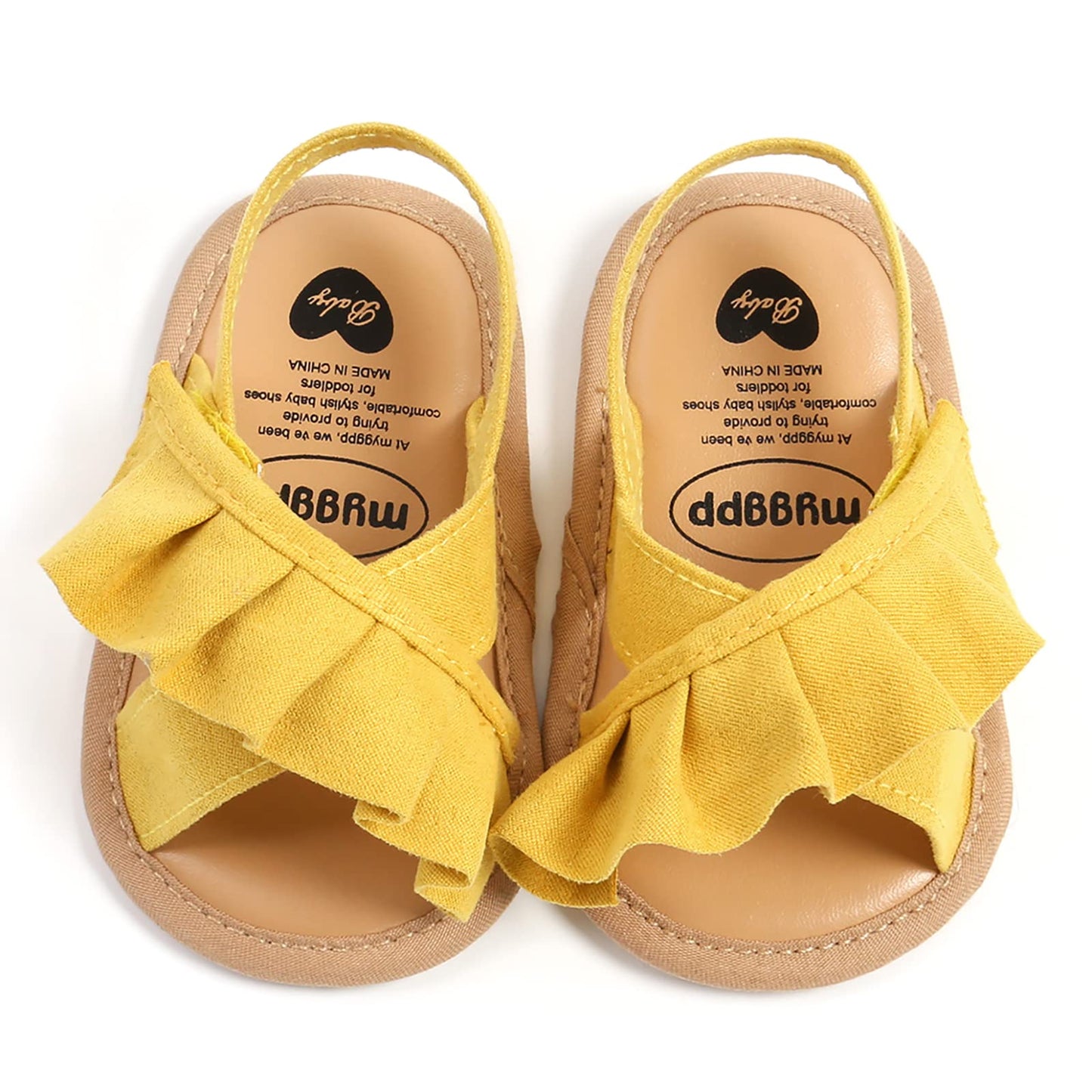 SOFMUO Baby Girls Sandals Premium Soft Sole Infant Indoor Flat Newborn Slippers Lightweight Comfort Toddler Summer Princess Dress Shoes