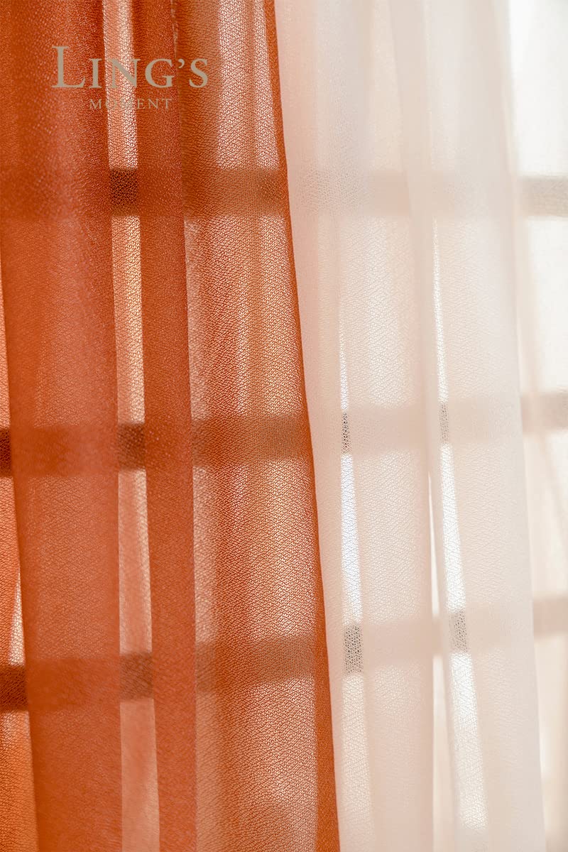 Ling's Moment Sheer Chiffon Table Cloth & Runner Set for 3x4ft Rectangle Table Decor in Dusty Rose & Blush for Wedding Reception and Parties