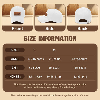 Personalized Baby Baseball Cap Toddler Baseball Hat for Boys & Girls - Infant Sun Hat
