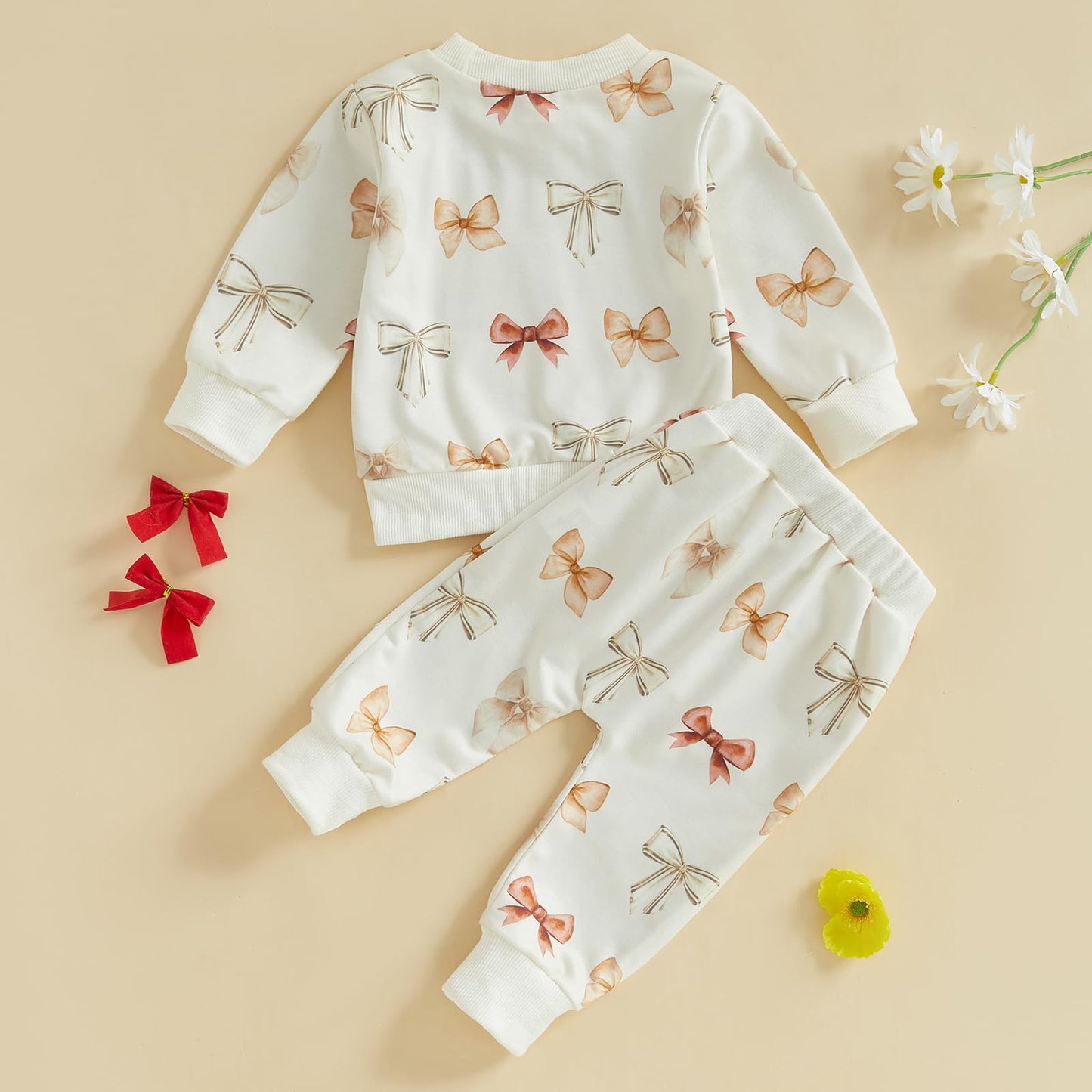 Mubineo Toddler Baby Girl Clothes Cute Long Sleeve Sweatshirt Sweatpant Outfits Fall Winter Tops Pant Outfit Sweatsuit