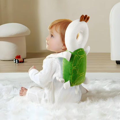 PandaEar Baby Head Protection Backpack Toddler Adjustable Walking Head Protector, Head Protection Backpack Wear Safety Pad for Falling Crawling and Walking (Green)