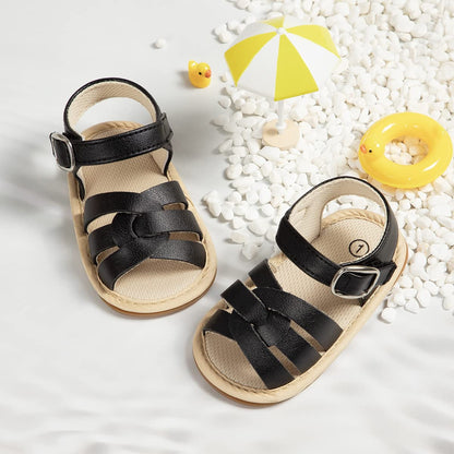 Kannior Infant Boys Girls Sandals Breathable Premium Baby Summer Outdoor Casual Beach Shoes Lightweight Toddler Flower Bowknot Anti Slip Rubber Sole Newborn Prewalker First Crib Shoes