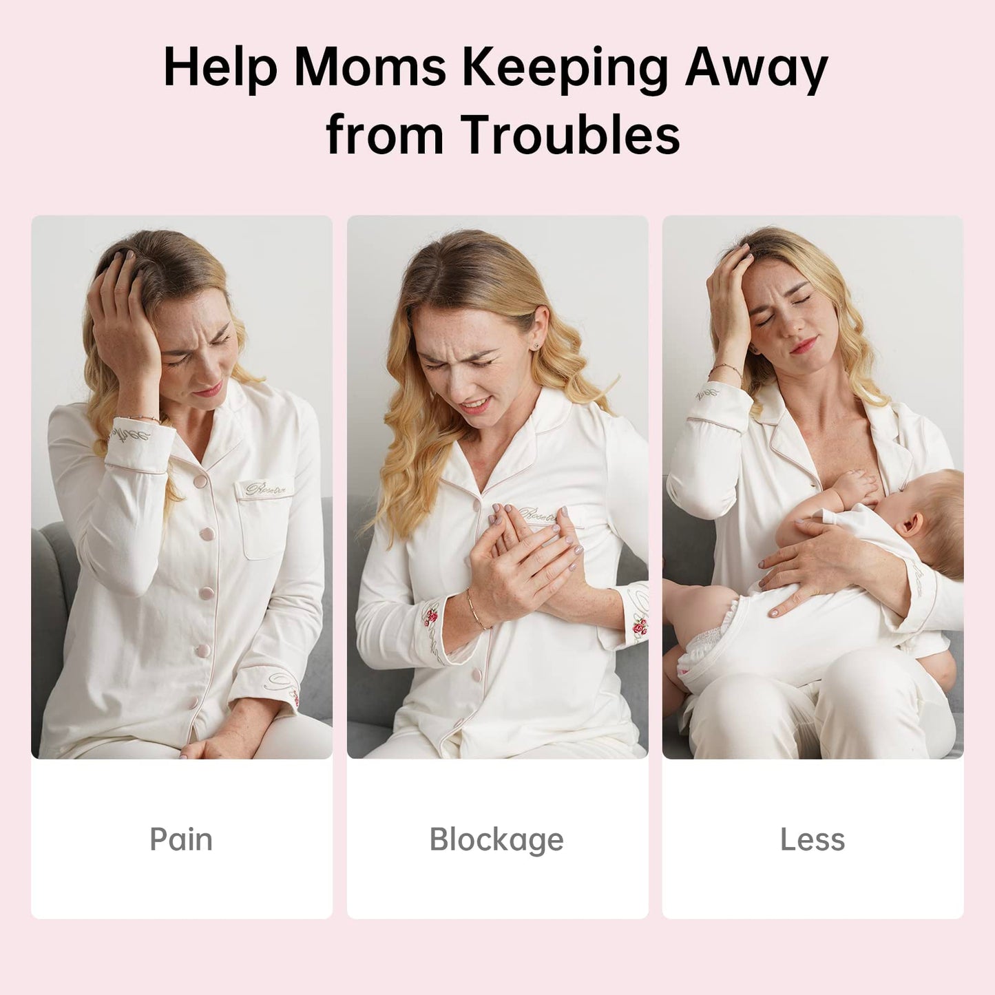 TSRETE Double Wearable Breast Pump, Electric Hands-Free Breast Pumps with 2 Modes, 9 Levels, LCD Display, Memory Function Rechargeable Milk Extractor-24mm Flange, Pink