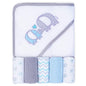 Viviland Baby Towels and Baby Wash Cloths Set Hooded Baby Towels Baby Wipes Absorbent Bath Face Towels Burp Cloths or Face Towels for Girl Boy 6-Pack Size 28 x 28 Inch(Elephant Flower)