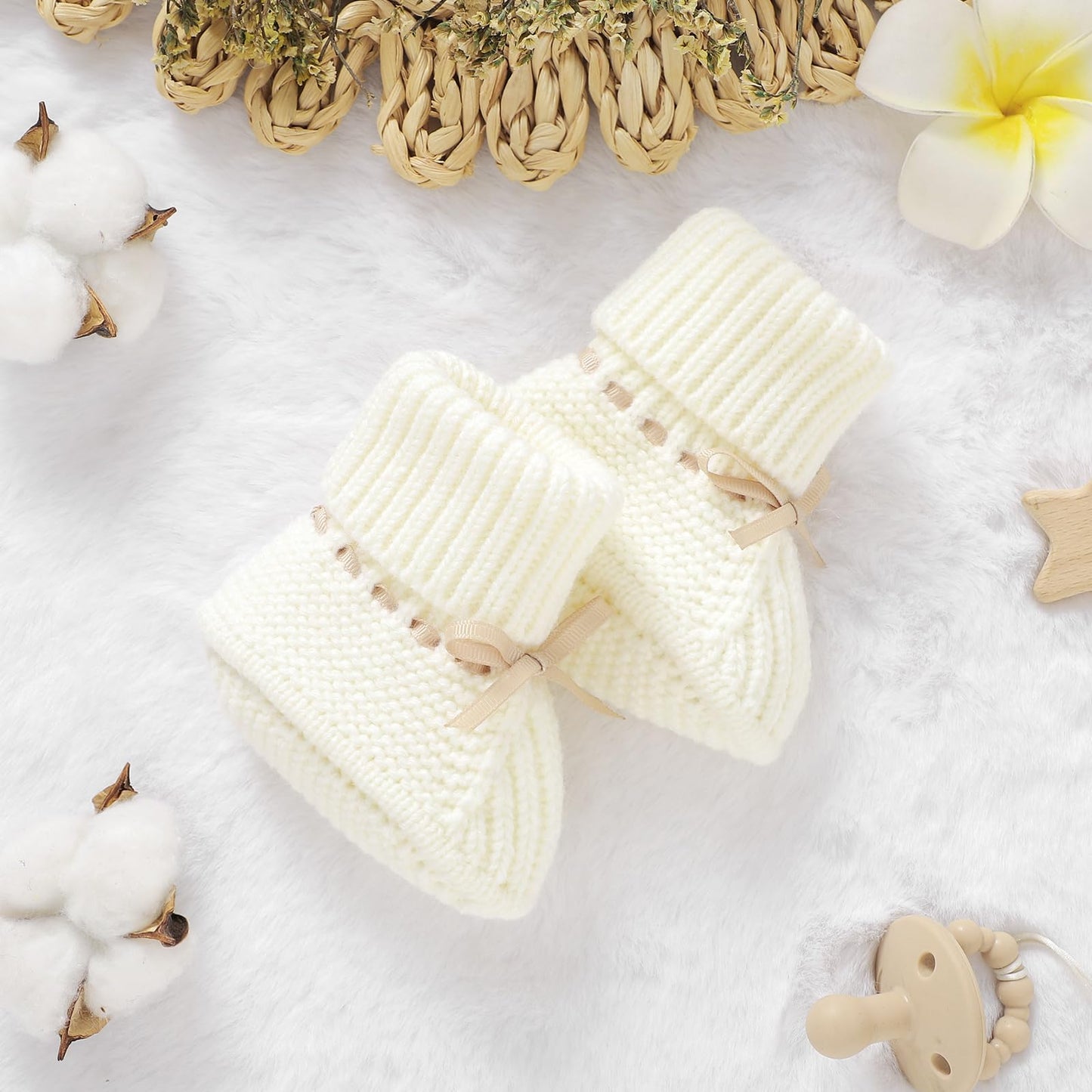 mimixiong Baby Booties Newborn Infant Sock Shoes Hand Knitting Crochet Boy and Girl Cozy Shoes