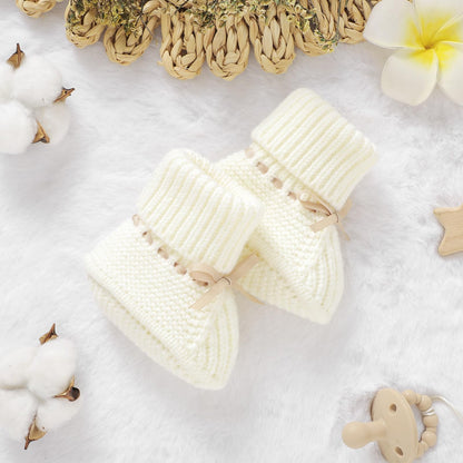 mimixiong Baby Booties Newborn Infant Sock Shoes Hand Knitting Crochet Boy and Girl Cozy Shoes