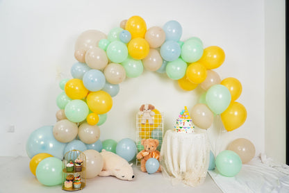 Ivory White Balloon Arch Kit,Boho Balloon Garland with Pastel Orange Cream Beige Champagne Gold White Sand Balloons for Neutral Baby Shower Wedding Boho Bridal Party Decorations