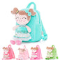 Gloveleya Toddler Backpack Baby Ballerina Girl Gifts Plush Curly Hair Ballet Backpack - Black Blonde 9 inches