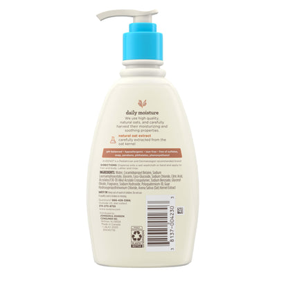 Aveeno Baby Daily Moisture Gentle Body Wash & Shampoo with Oat Extract, 2-in-1 Baby Bath Wash & Hair Shampoo, Tear- & Paraben-Free for Hair & Sensitive Skin, Lightly Scented, 18 fl. oz