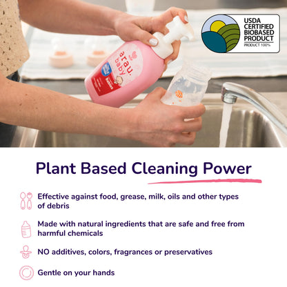 Unscented Foam Bottle Wash, Natural Plant Based Baby Bottle & Dish Soap, No Artificial Fragrance or Additives, Gentle for Washing Bottles, Pacifiers and Toys, Easy Rinse, 15.21 Fl Oz