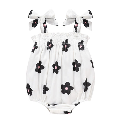 Baby Girl Summer Clothes Newborn Girl Outfits Cute Strap Baby Girl Romper Jumpsuit Infant Floral One Piece Bodysuit
